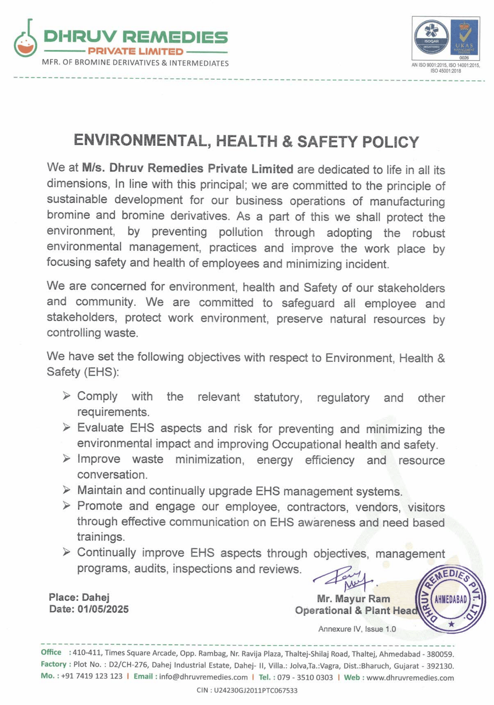 EHS Policy