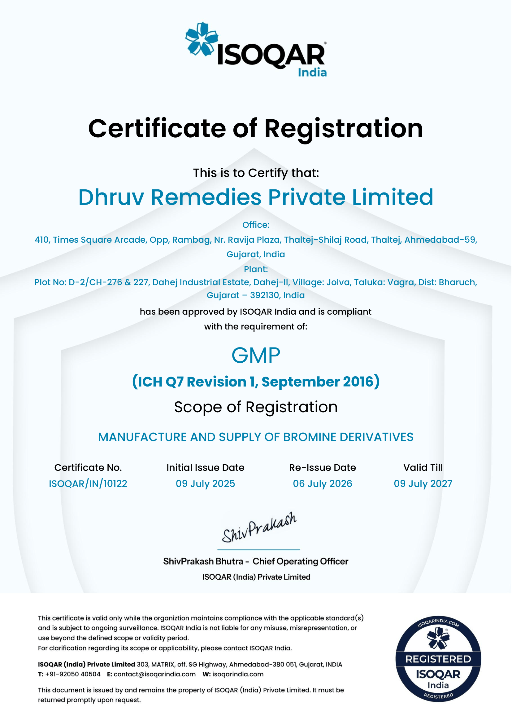 GMP Certificate